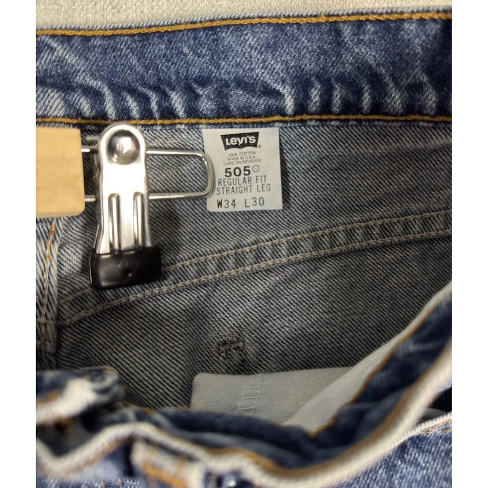 Vintage 90s Levis 505 Orange Tab Jeans Mens 34x30 (Fits 33x26.5) USA Made Faded - Picture 9 of 16
